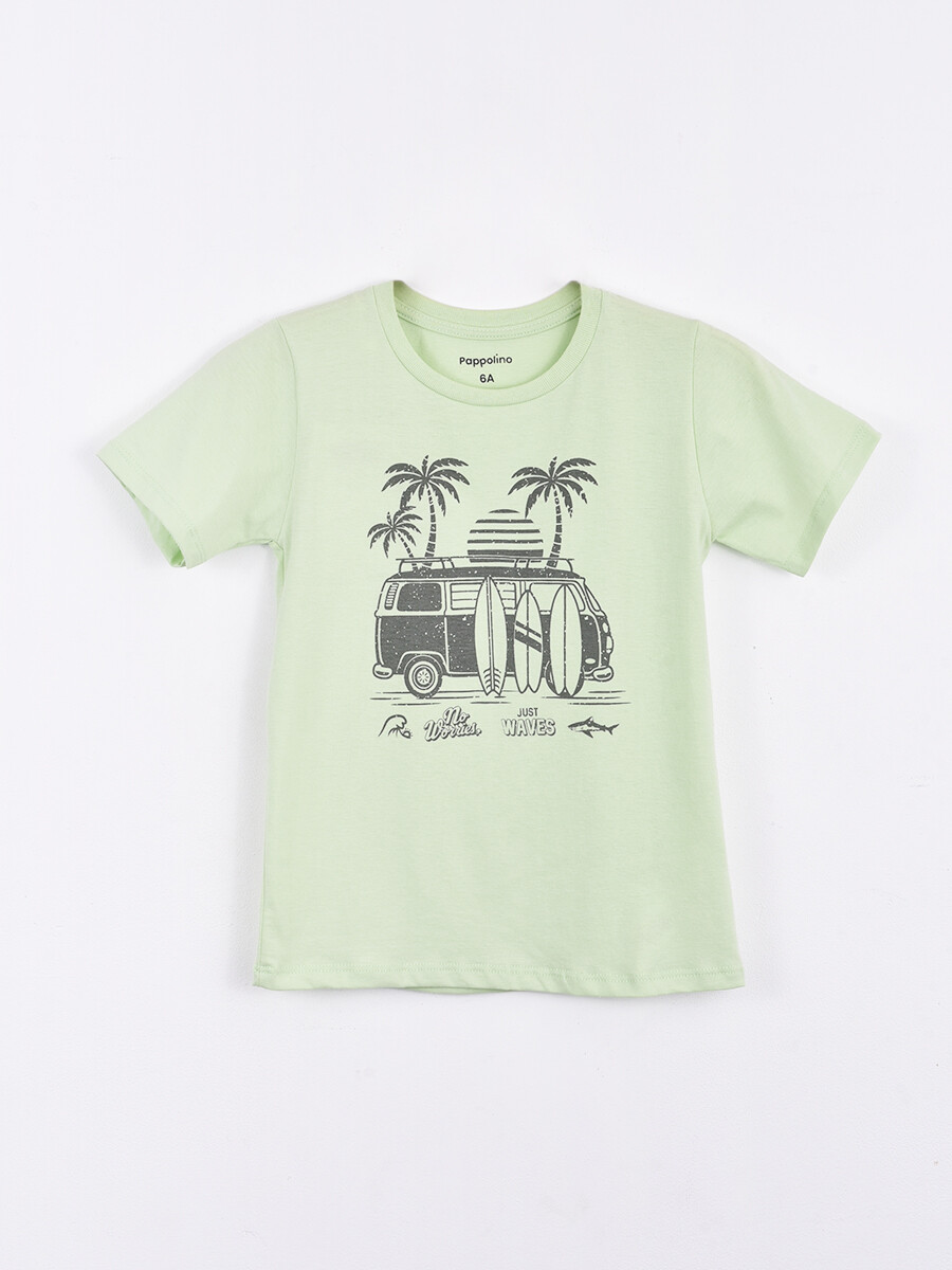 REMERA NIÑO PALM - VERDE CLARO 