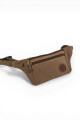 Riñonera chata de lona Marrón