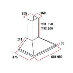 CAMPANA EXTRACTORA- 60cm. INOX - CAUDAL 450m3 acero inoxidable
