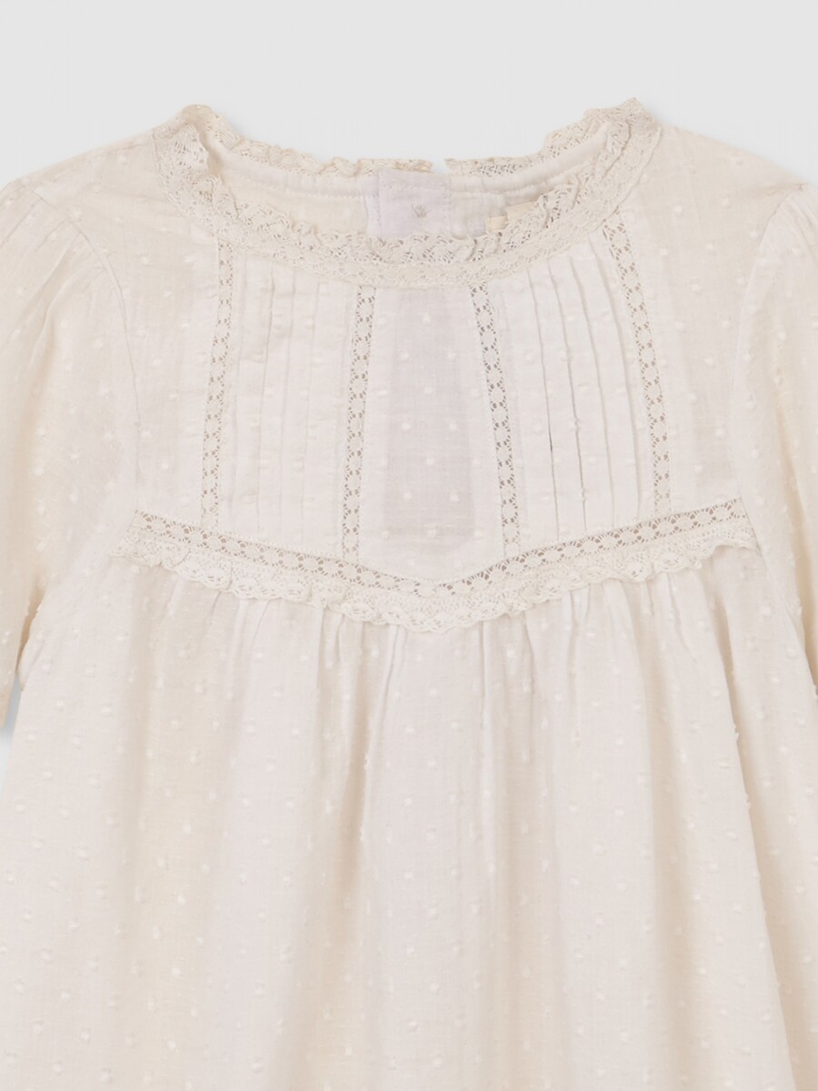 Vestido Con Tiras Bordadas Piedra