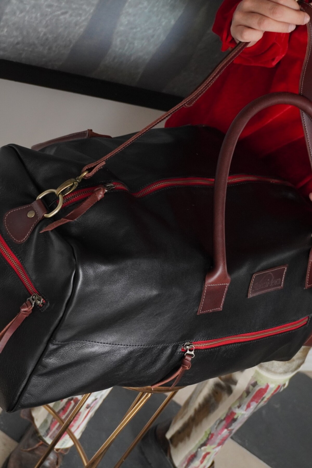 Weekender Bag Negro Red Zip