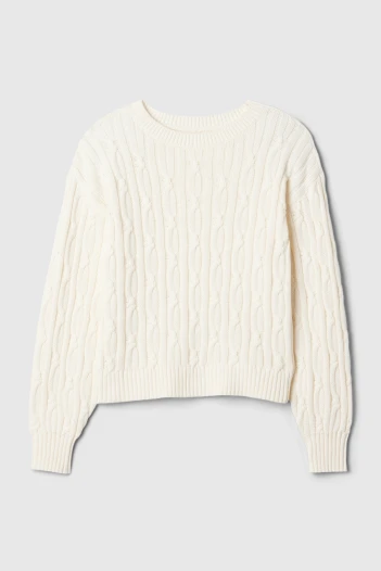 Buzo Cuello Redondo Niña Ivory Frost