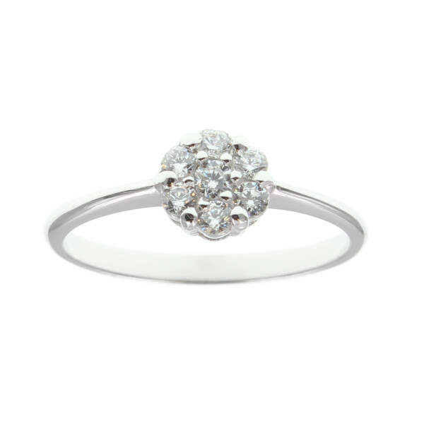 Anillo Corina en oro blanco 18k con circonias Anillo Corina en oro blanco 18k con circonias