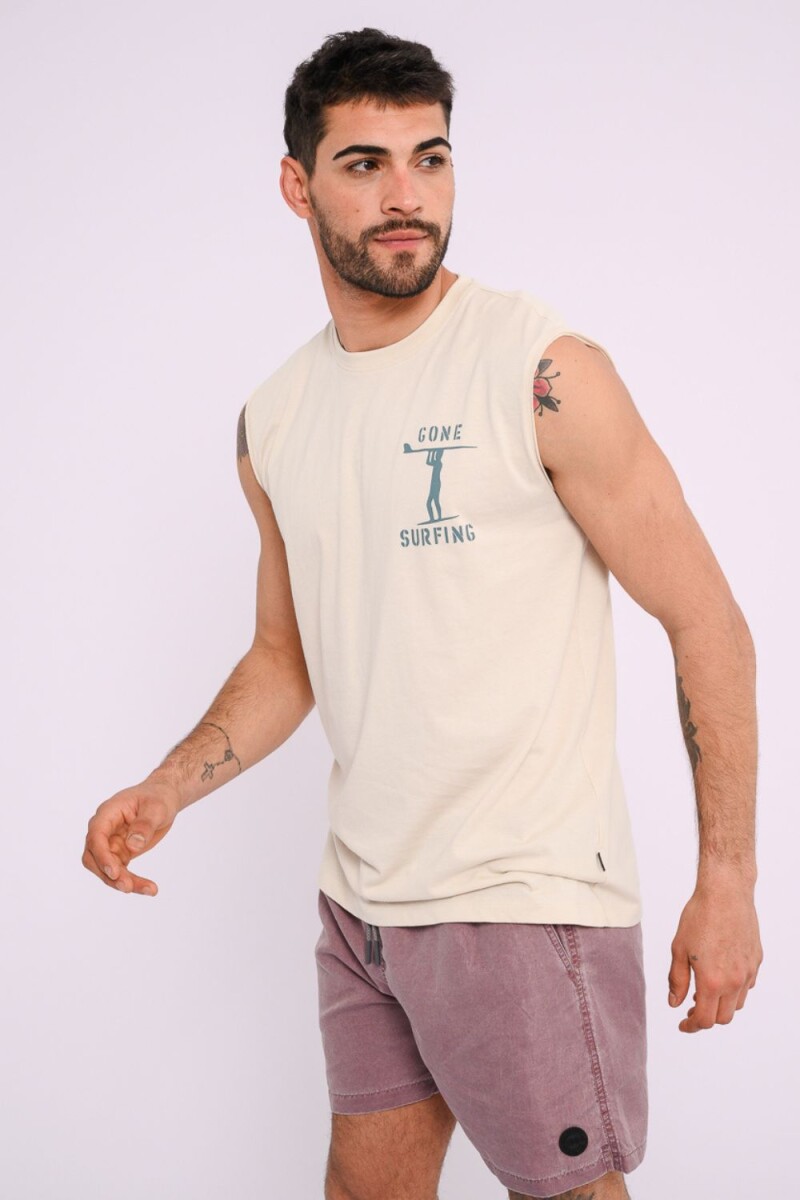 Musculosa estampada Gris