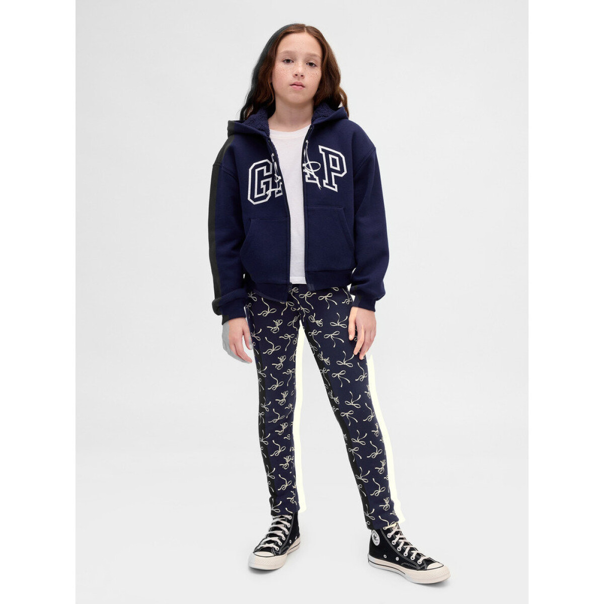 COZY LEGGINGS - NAVY BOWS 