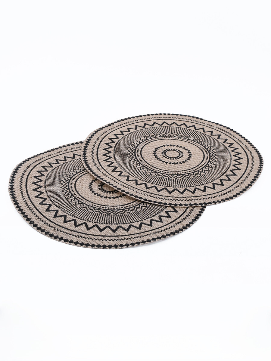 INDIVIDUAL AZTECA SET X 2 - NEGRO 