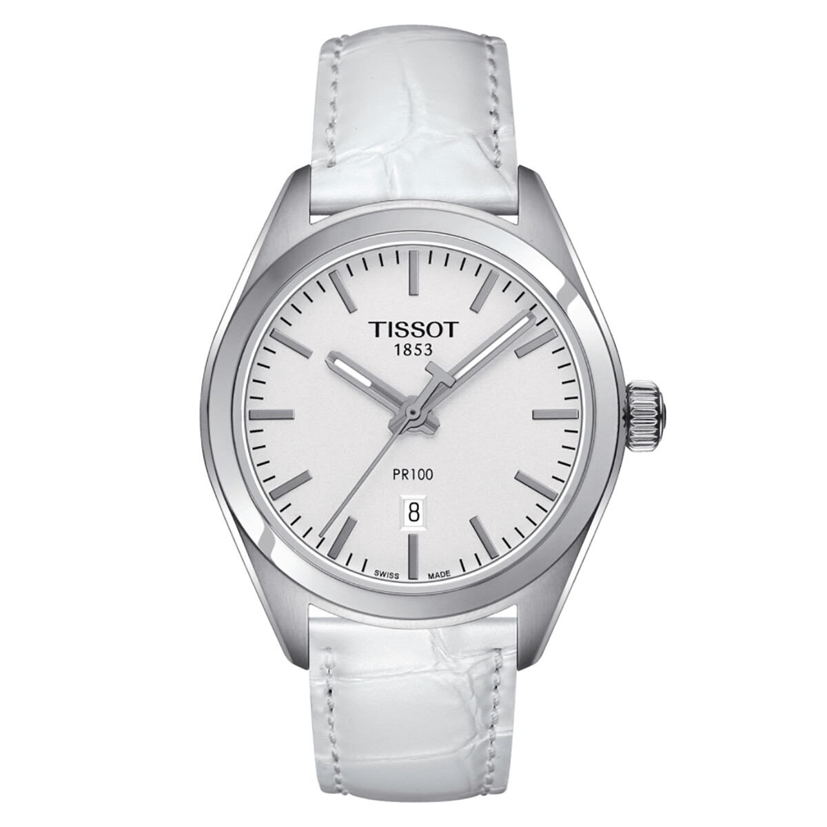Reloj Tissot PR 100 Lady con esfera y correa blanca 
