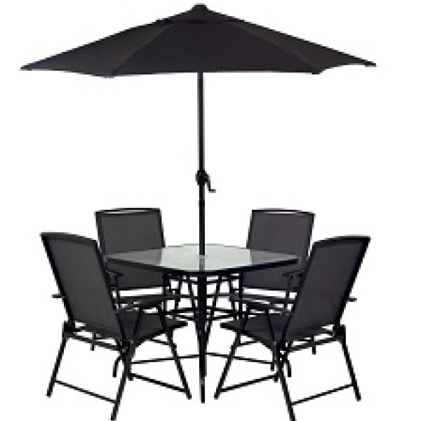 CONJUNTO DE MUEBLES DE JARDÍN CHICAGO NEGRO