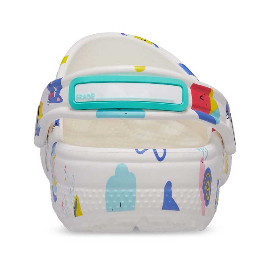 Classic Doodle Print Clog K - Niños White/multi
