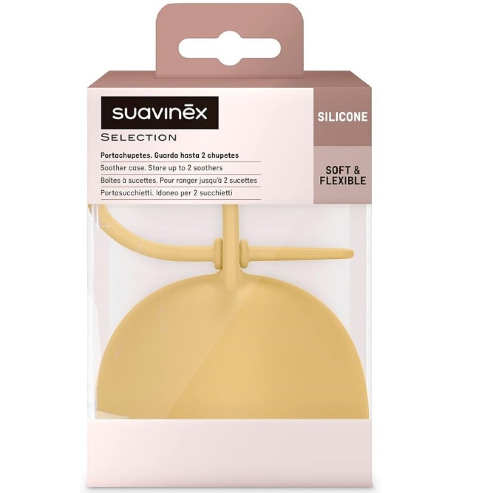 Porta chupete Pod Suavinex silicona Essence Mostaza