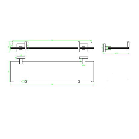 Repisa Cromada Con Estante De Vidrio 480Mm 000