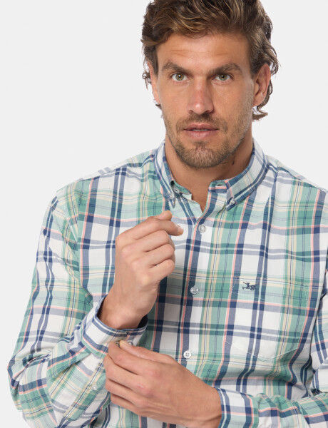 CAMISA A CUADROS Coral