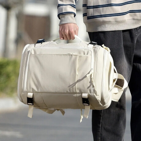 Mochila de viaje expandible con múltiples bolsillos Beige