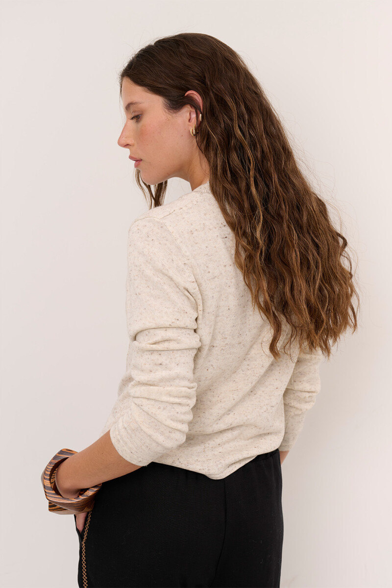 SWEATER U BOUTONE NATURAL