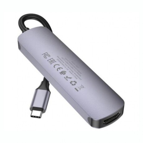 Adaptador HOCO HB27 USB-C A USB-A/USB-C/HDMI - Metal Gray Adaptador HOCO HB27 USB-C A USB-A/USB-C/HDMI - Metal Gray