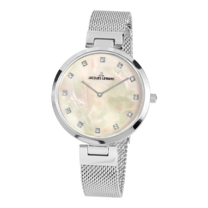 Reloj Jack Lemans Malla de Acero Esfera Redonda con Zirconias Reloj Jack Lemans Malla de Acero Esfera Redonda con Zirconias