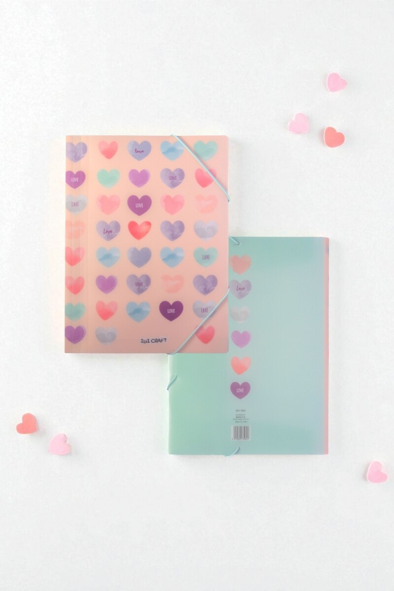 Carpeta plástica c/elástico ibi craft - a4 - "love" 