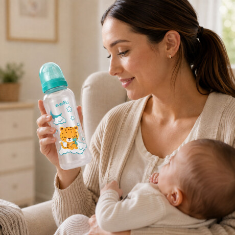 Mamadera Evenflo Dreams Bebés 3-12M 240Ml Tetina Flujo Medio Verde