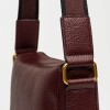 Bandolera Key en efecto cuero graneado Bordeaux