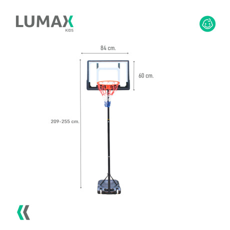 Tablero Basket Aro 2.55m C/ Base Portátil + Pelota Lumax Tablero Basket Aro 2.55m C/ Base Portátil + Pelota Lumax