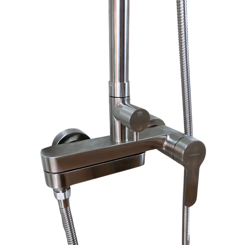 Barral de ducha Monocomando Exterior con transferencia Attic Gris Satinado Barral De Ducha Monocomando Exterior Con Transferencia Attic Gris Satinado