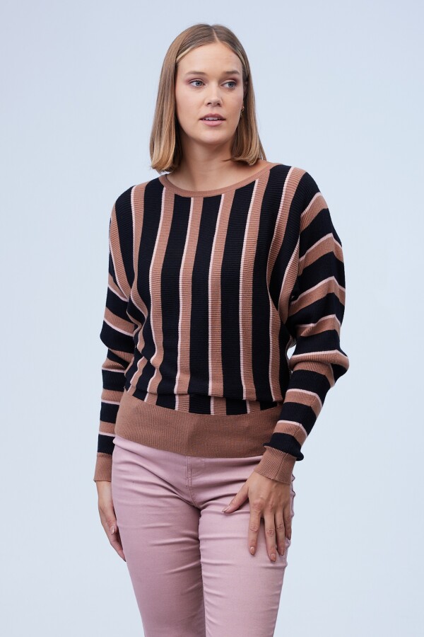 Buzo Dolman Color Block TOSTADO/MULTI