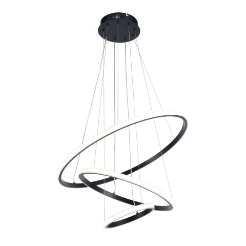 COLGANTE LED 45W ANILLOS 3000K NEGRO 20+40+60CM COLGANTE LED 45W ANILLOS 3000K NEGRO 20+40+60CM