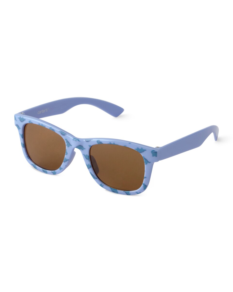 Lentes de sol, protección 100% UVA-UVB, azules, diseño dinos. Talle 4/7 