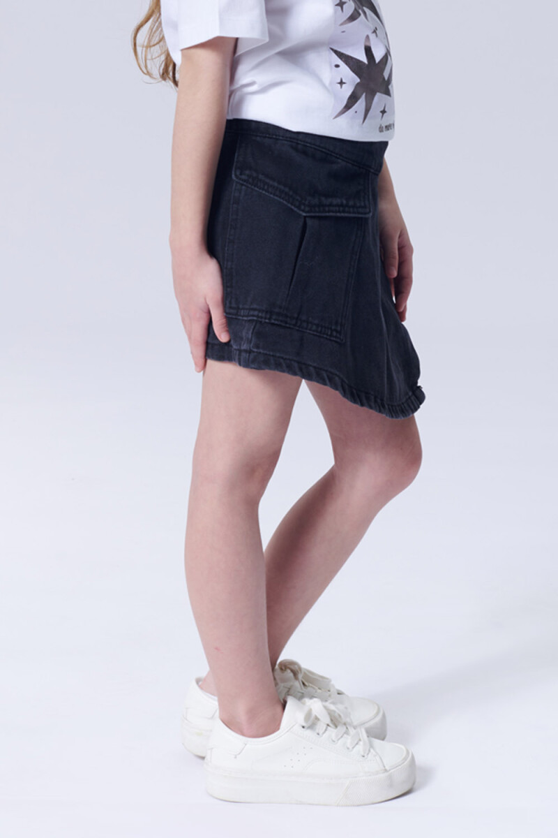 Pollera corta jean Gris Oscuro