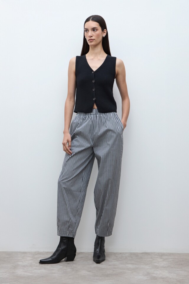Pantalón Vichy negro