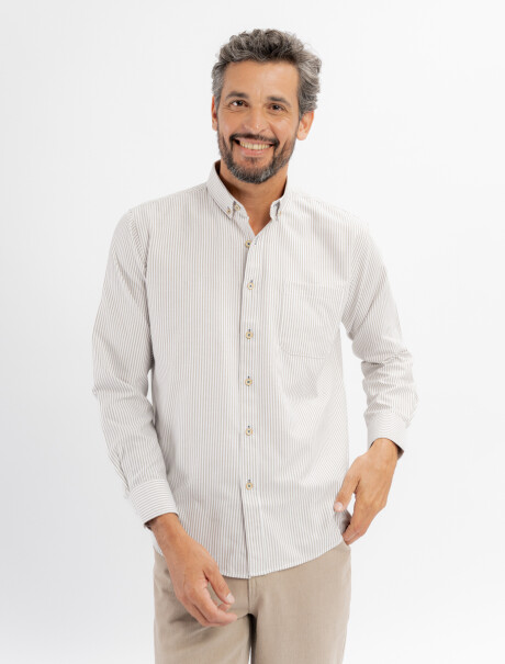 Camisa m/l Hudson beige/D1