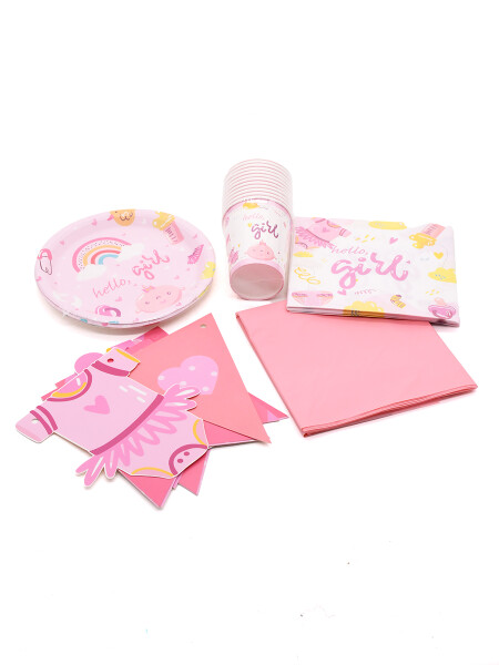 PARTY SET ITS A GIRL ROSADO