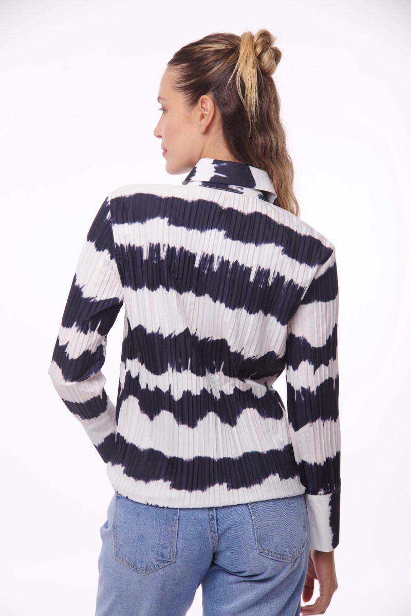 CAMISA SONA ESTAMPADO BLANCO Y NEGRO