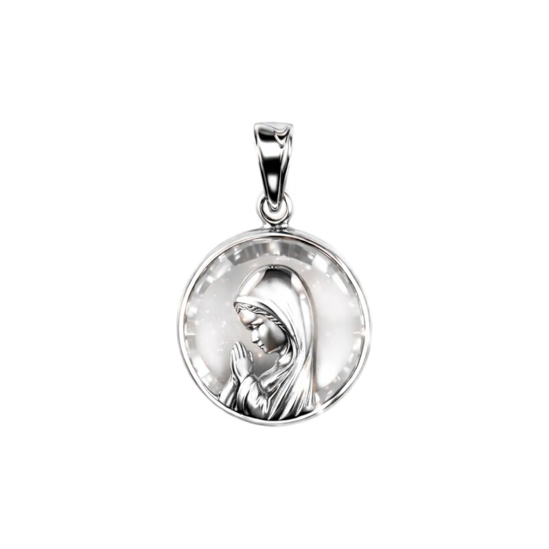 Dije Virgen Niña - Plata 925 - Cuarzo Cristal - CP4667 conpiedra