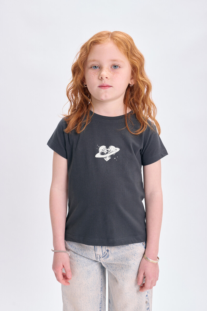Remera estampa Self Love Gris Oscuro