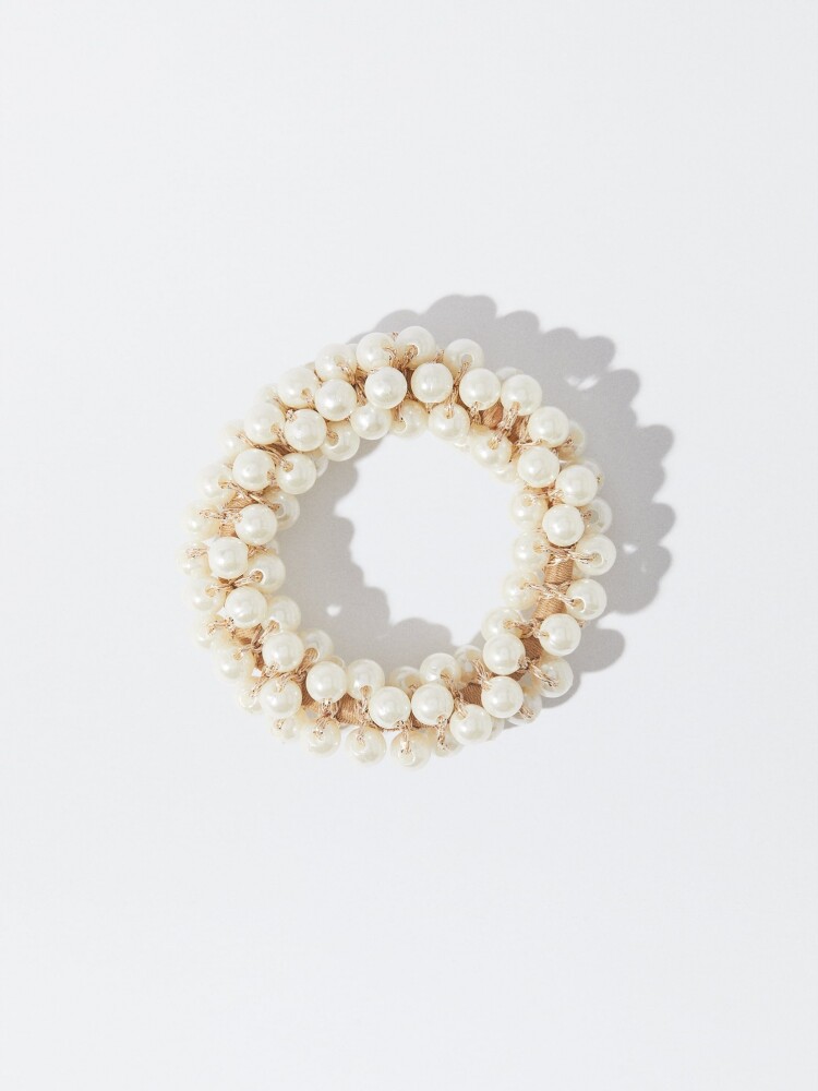 Coletero Con Perlas blanco