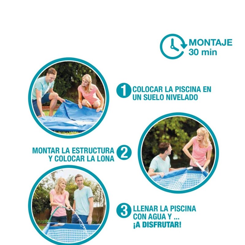 INTEX PISCINA ESTRUCTURAL RECTANGULAR 220X150X60 1662 LTS Intex Piscina Estructural Rectangular 220x150x60 1662 Lts
