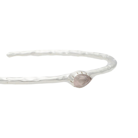 Pulsera Rigida Karvik Cuarzo rosado Plata 925 0