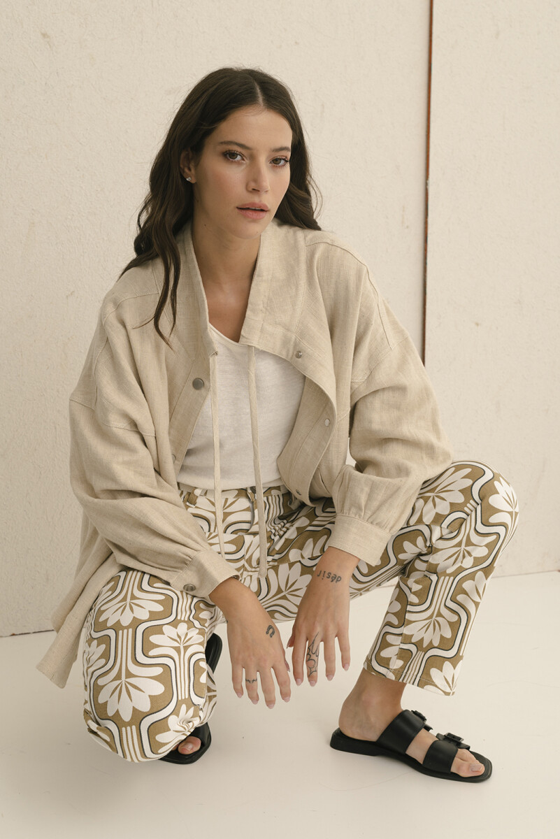 CHAQUETA LINO RIO - BEIGE ML 