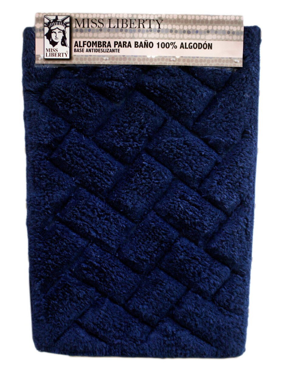 Alfombra de baño antideslizante en algodón 40x60cm - Ladrillo Azul 