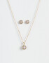 Bijouterie Set Con strass Set De Collar Y Aros Pasantes Con Strass - Dorado