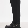 Borcego Smith En Cuero Liso Negro