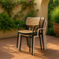 Silla de exterior con posabrazos Frank Blanco