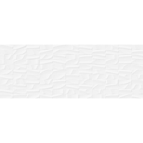 Ceramica Blanca Mate Decorada 3D Rectificado 45X120Cm Pared GAMAS DE BLANCO