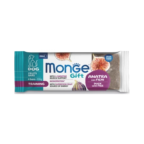 MONGE GIFT FRUIT BARS TRAINING DUCK & FIGS 100GR Monge Gift Fruit Bars Training Duck & Figs 100gr