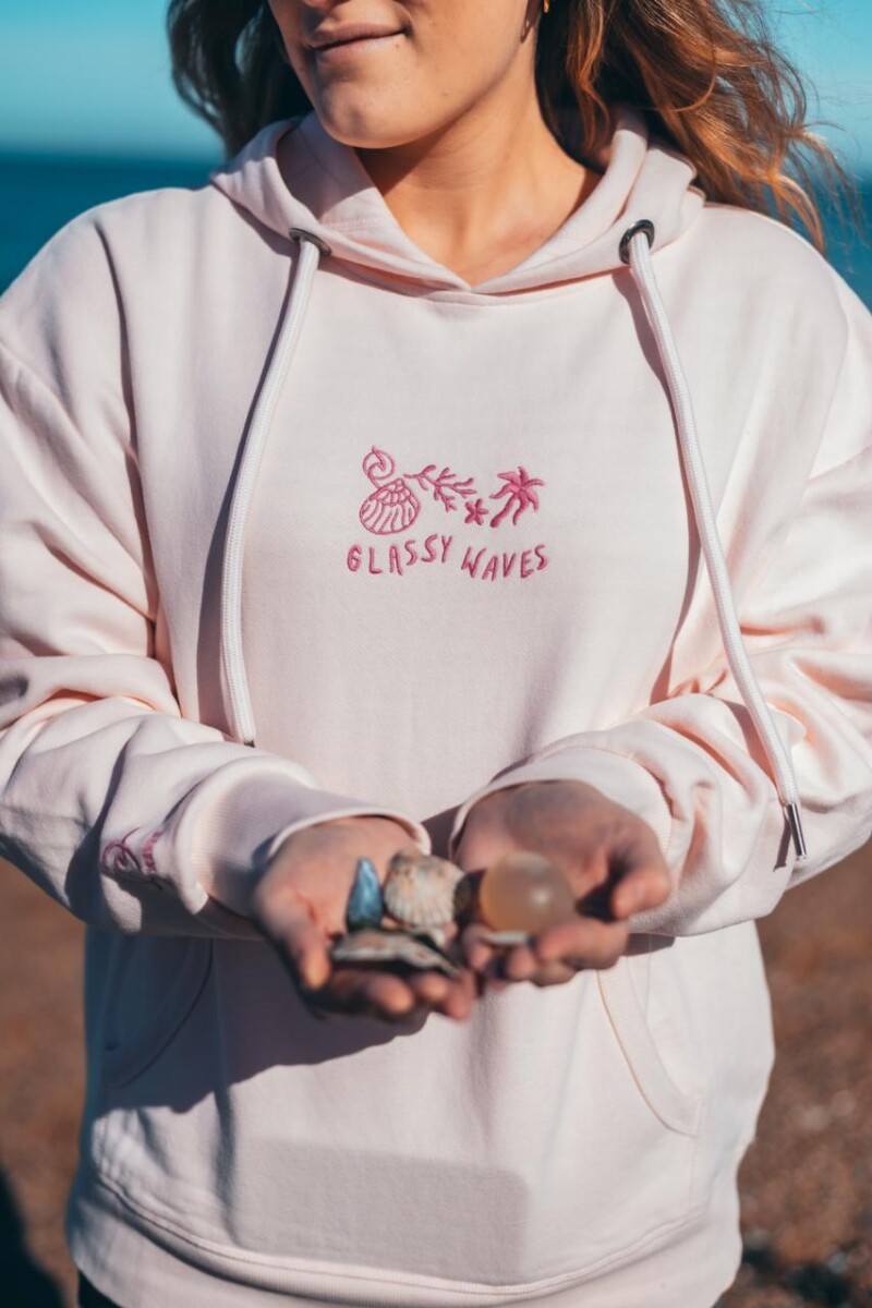 Hoodie Orilla Bordado / Rosa - Preventa U