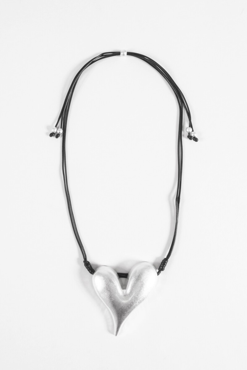 Collar cordón cora antique plateado