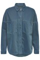 Camisa Janine Oversize Medium Blue Denim