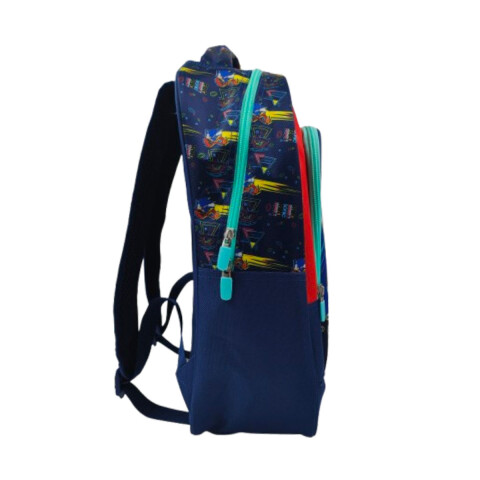 Mochila Infantil Sonic Jacquard Grande 40 x 30 cm AZUL