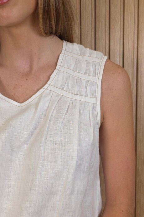 Musculosa Maui Lino Blanco
